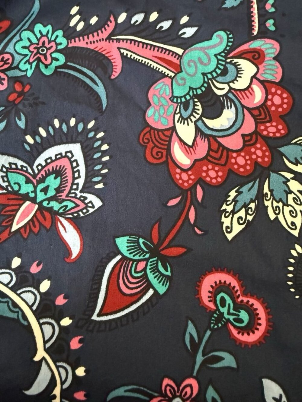 Talbots Modern Classic Shirt Beautiful Floral Size 1X Button Down Navy Blue Pink - Picture 5 of 5